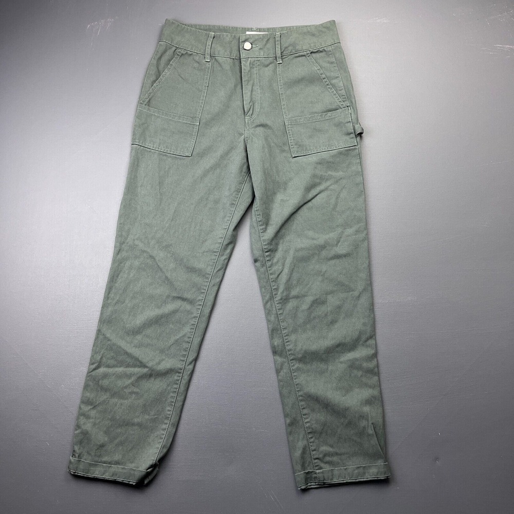 Coco + Jaimeson Pants Women's XS Green Straight Leg Cargo Utility Boho Casual